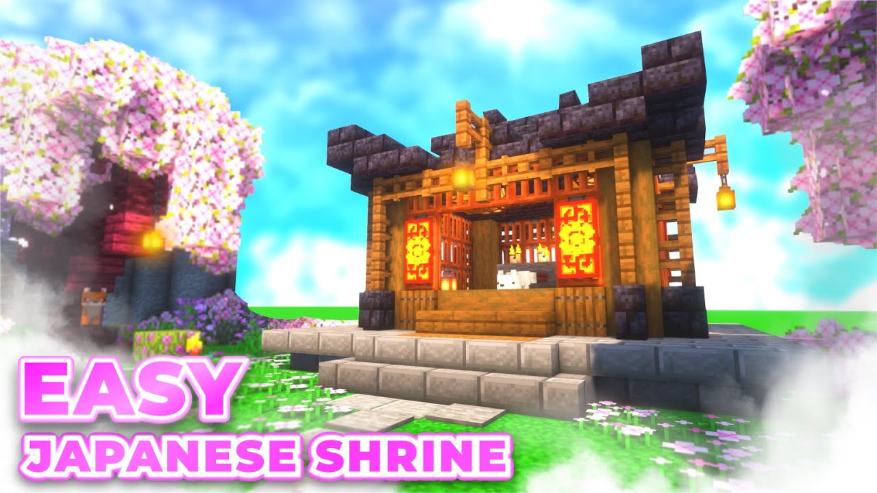 Japanese Shrine In 5 Minutes 🩷 (Easy) - Minecraft Build Tutorial - Japanese Style