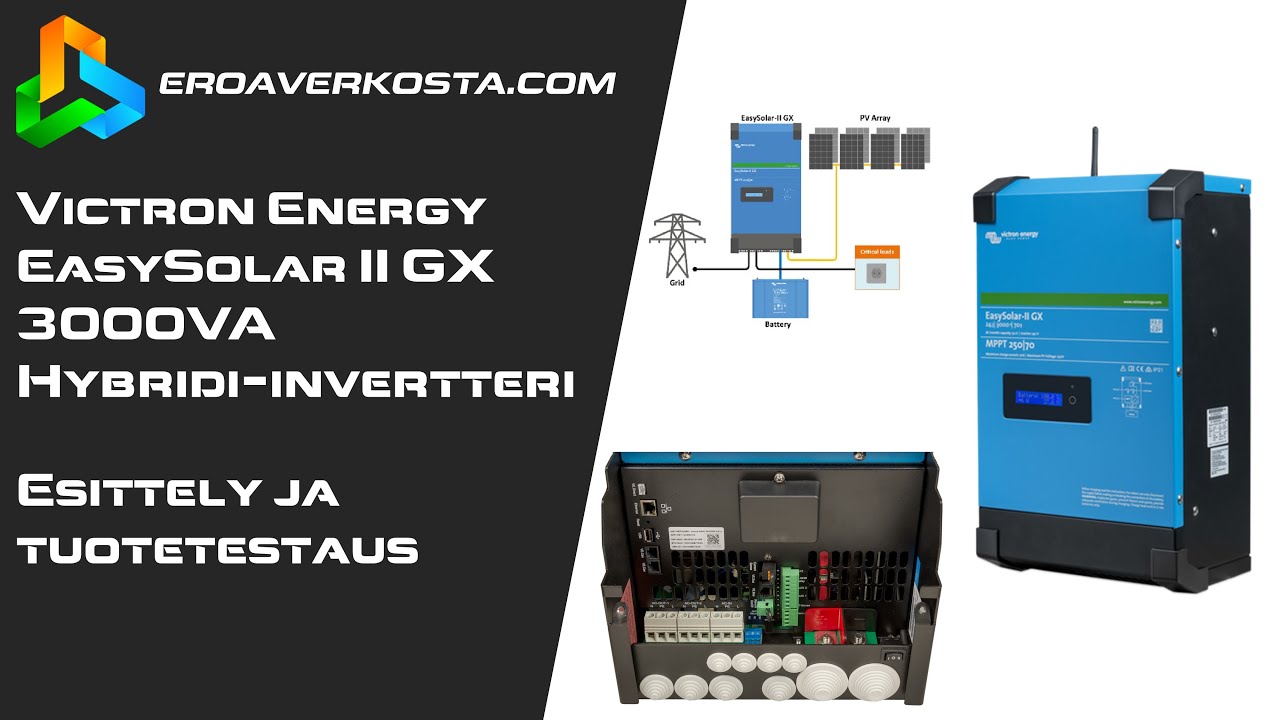 Victron EasySolar II 3000 VA GX hybridi-invertterin esittely ja testaus | Eroaverkosta.com