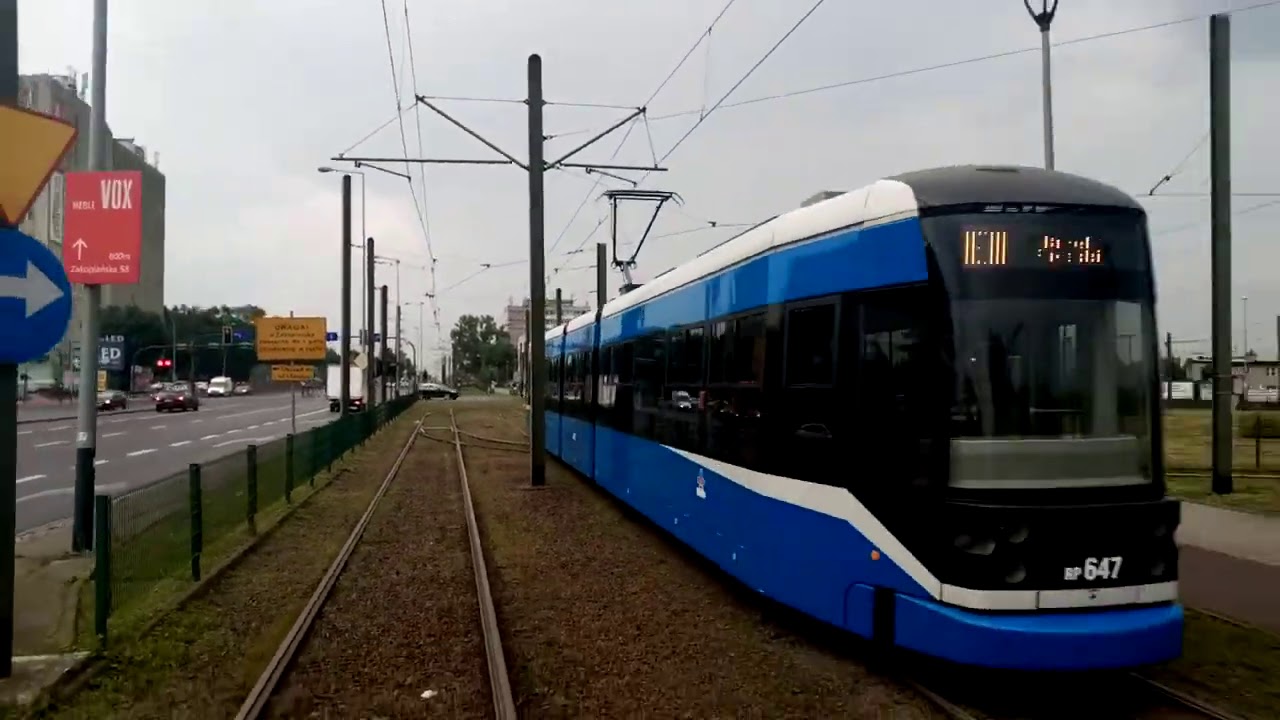 TRAMWAJE W KRAKOWIE - LINIA 8 - BOMBARDIER NGT6/3 - RP 637