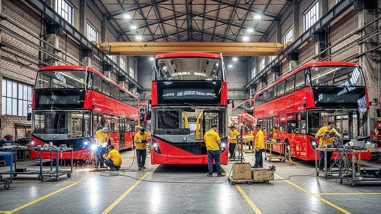 How UK Red Double-Decker Buses Are Manufactured &mdash; Complete Process, Full Factory Tour