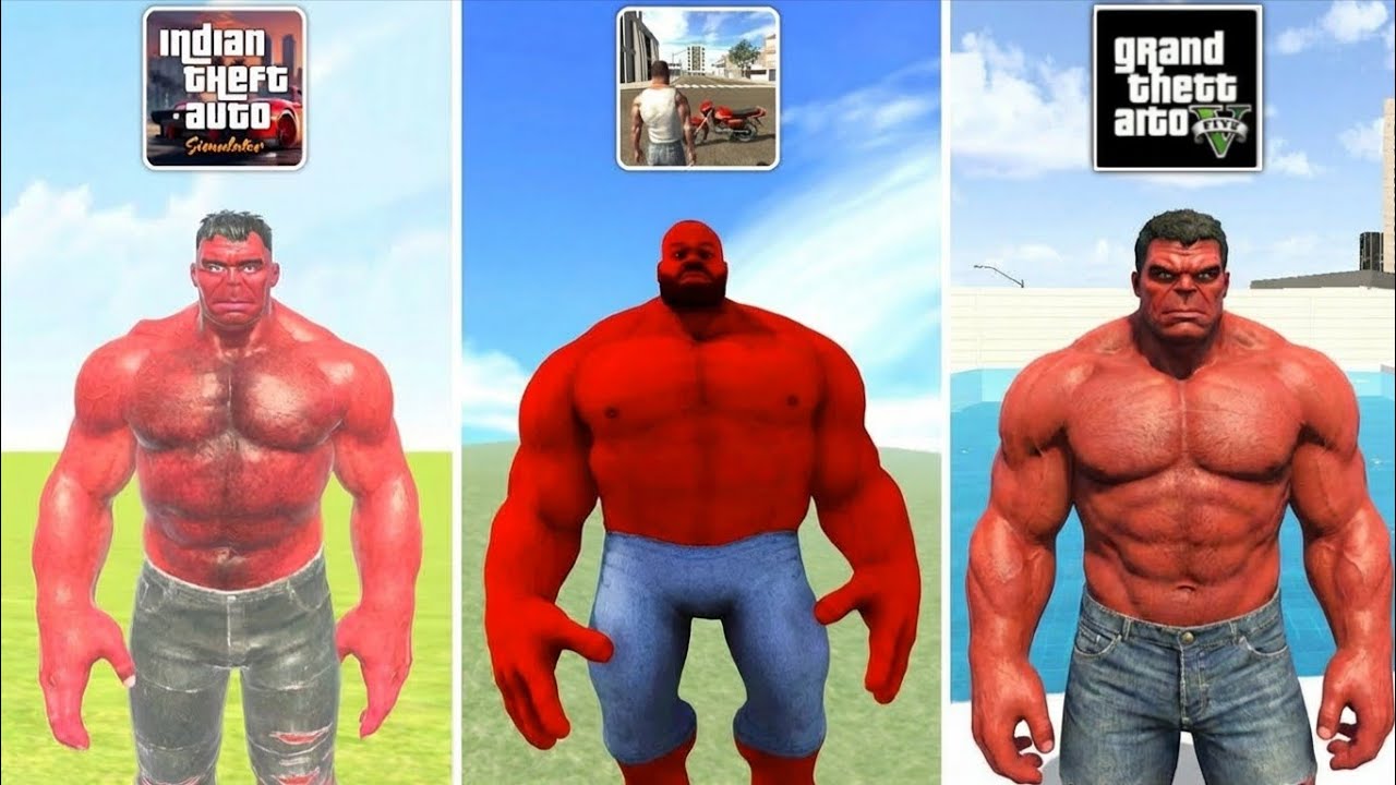 Red Hulk in All Indian GTA Games 🤯🔥 | Which Red Hulk is Best