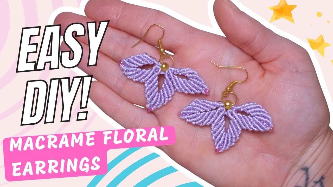 🌸 How to Make Beautiful Macrame Flower Earrings! 🌸
