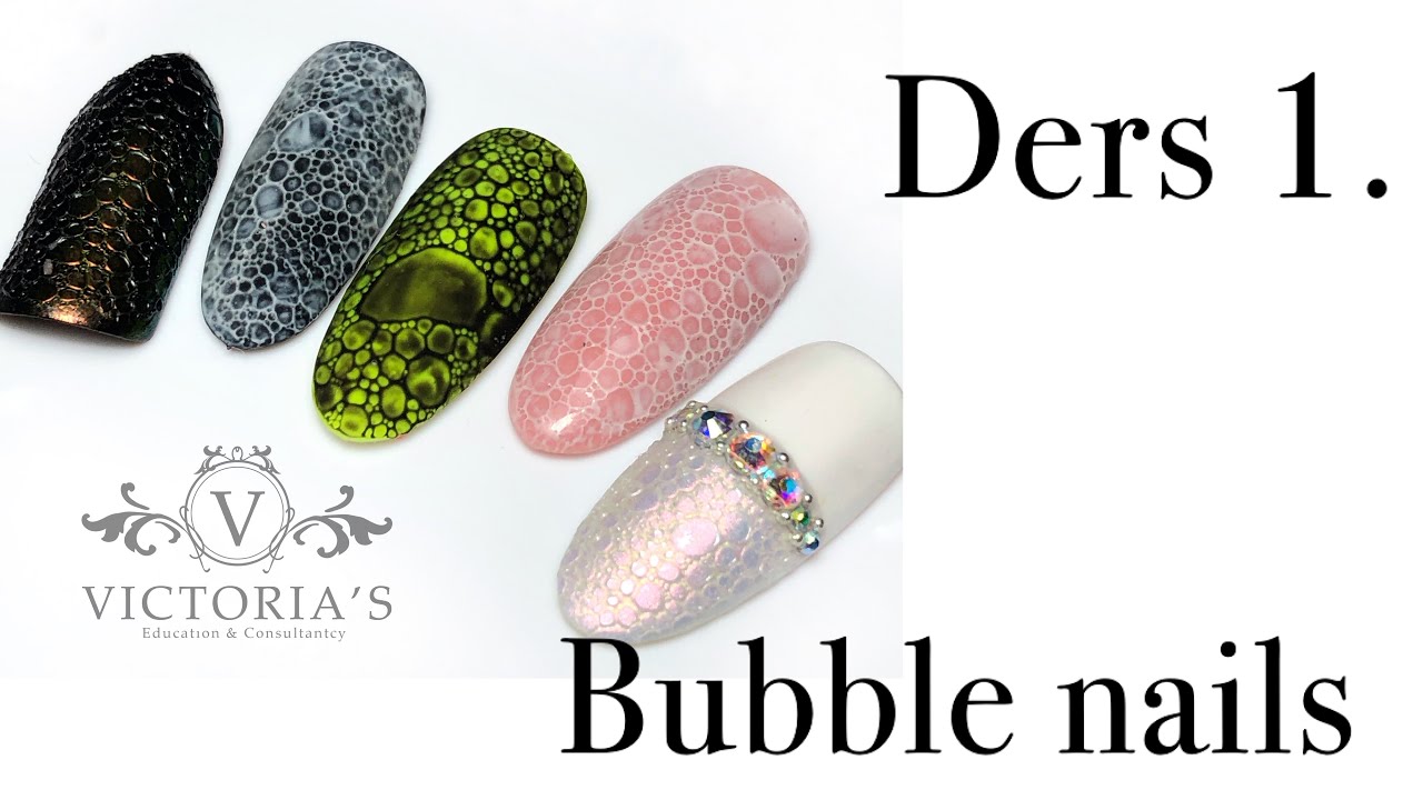 Sabun köpüğü tırnak tasarımı. Bubble nails. 1. Ders
