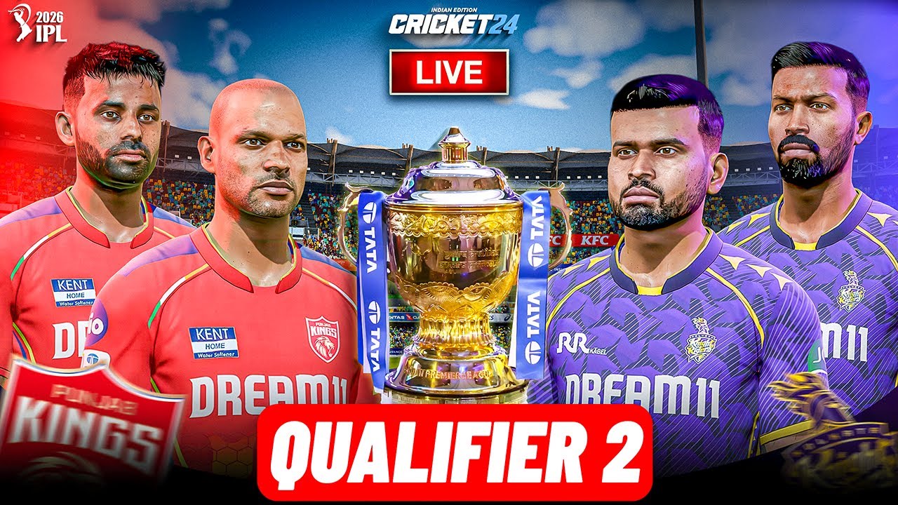 🏏PBKS vs KKR - Qualifiers 2 - Custom IPL  - Cricket 24 Live The Gaming Bunny 