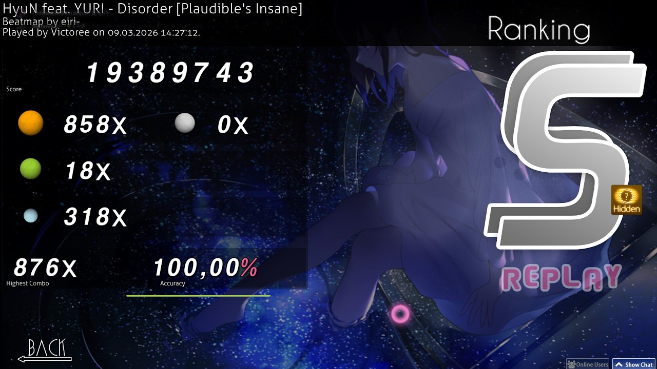 HyuN feat. YURI - Disorder [Plaudible's Insane] | osu!catch SS
