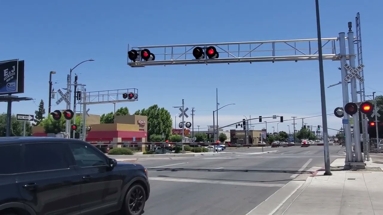 Amtrak California San Joaquin train 710 passing McKinley Ave Fresno ca