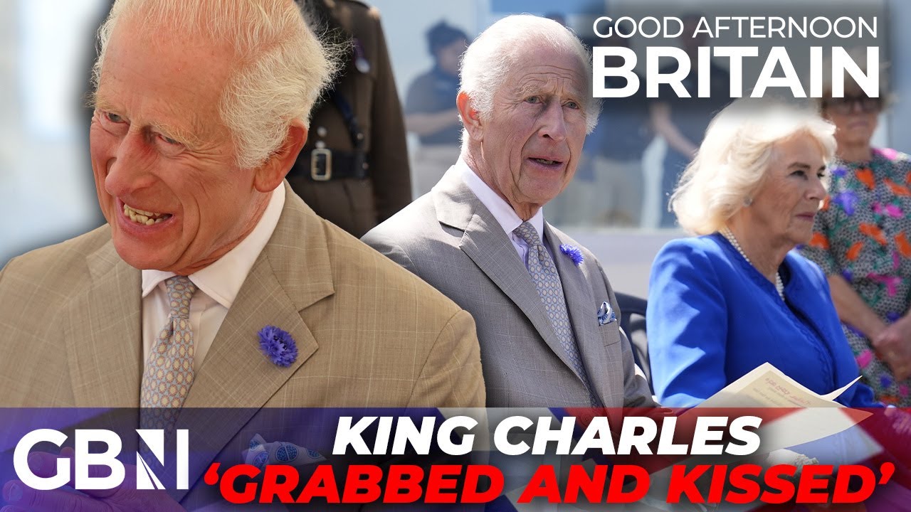 King Charles 'GRABBED and kissed' as Queen nurses injury in HECTIC Royal visit to Channel Islands
