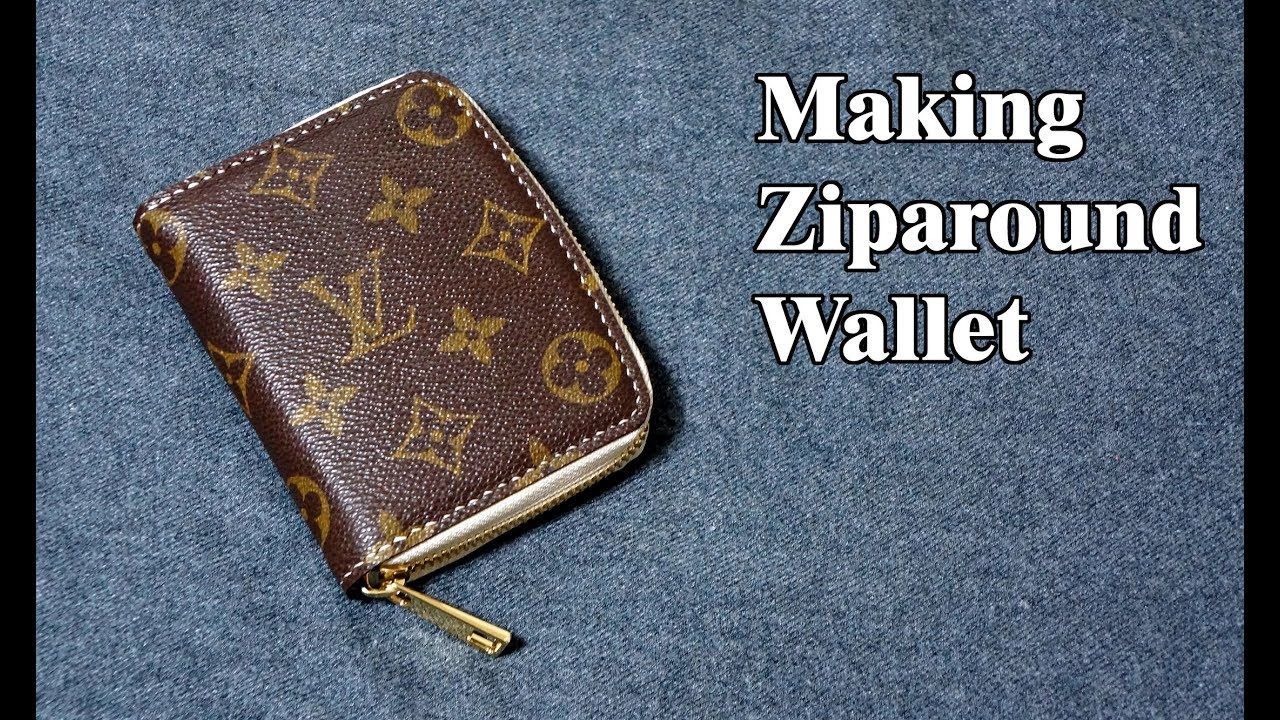 40 [Leather Craft] Making Leather Around Wallet / [가죽공예] 가죽 지퍼 지갑 만들기 / Free Pattern