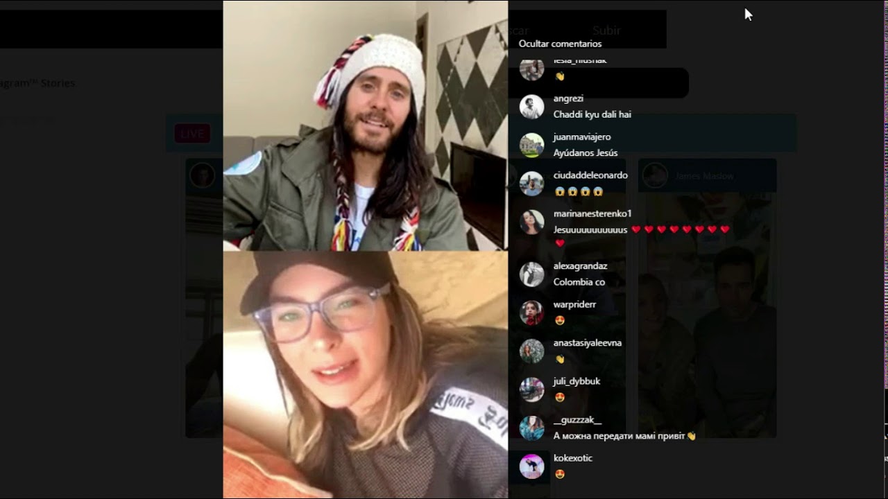 Jared Leto and Belinda Speaking in live