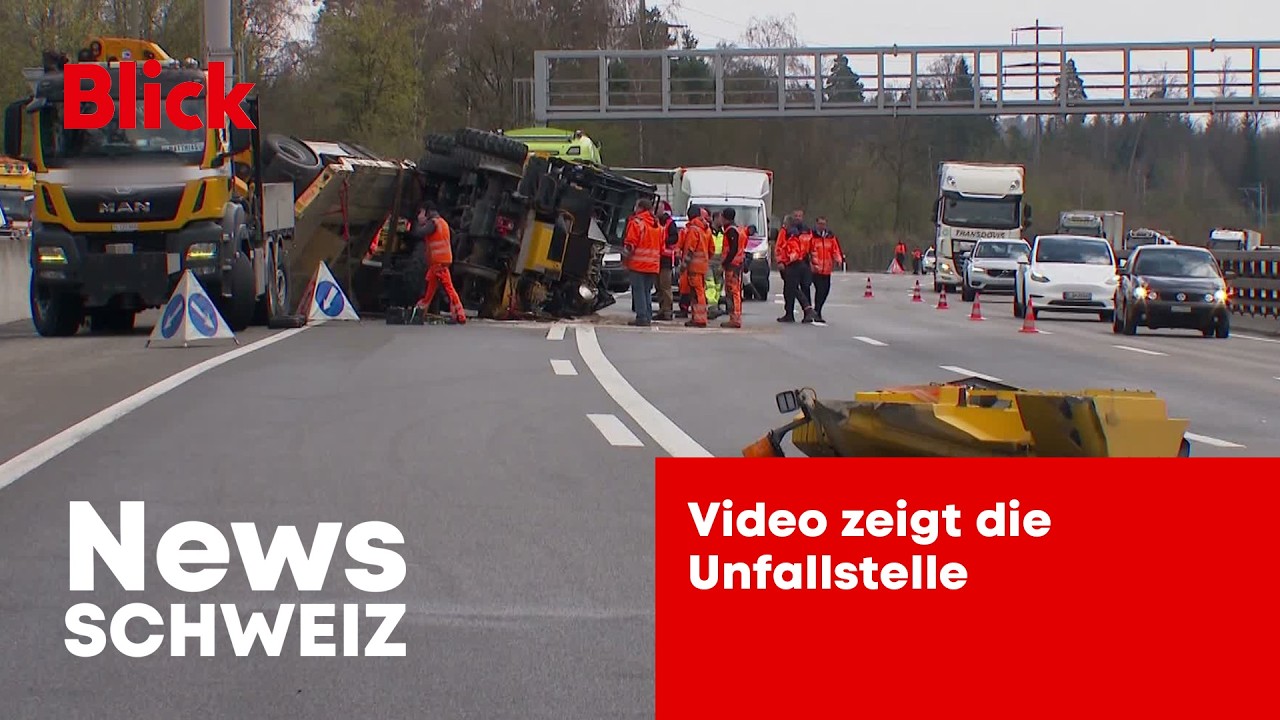 Lastwagen-Unfall auf A1: Video zeigt Unfallstelle