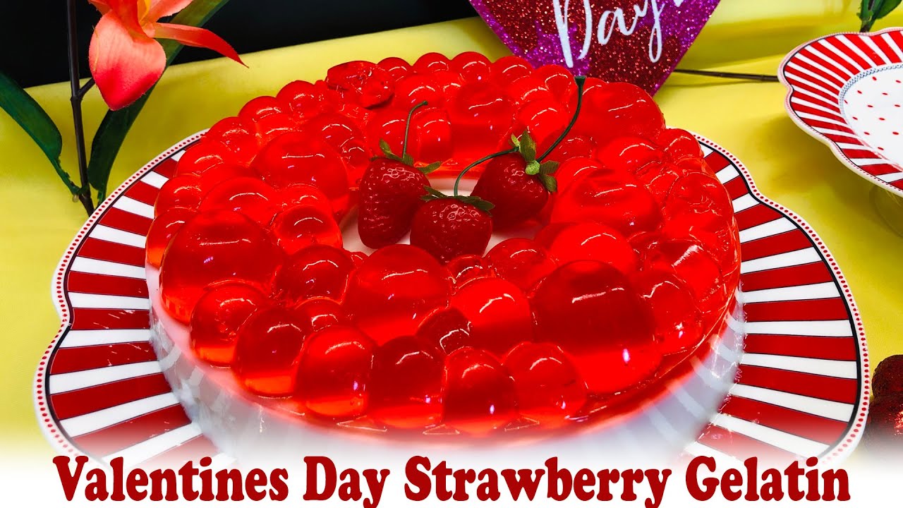 Valentines Day Strawberry Gelatin