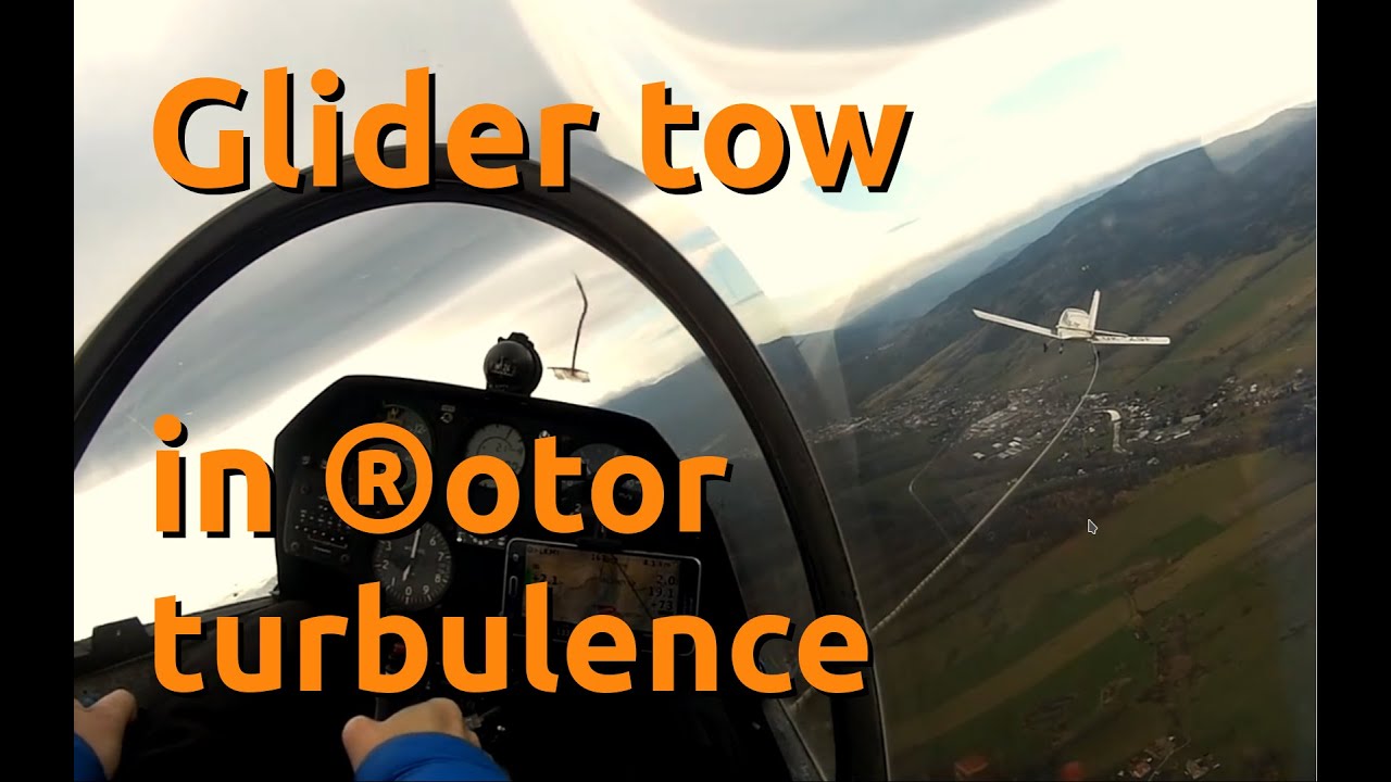 Glider tow in rotor turbulence / Hol szybowca w rotorze na falę