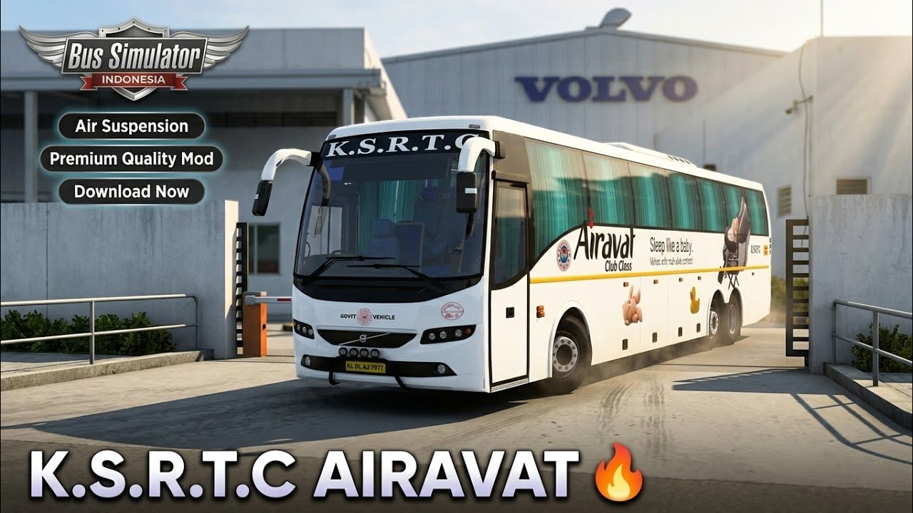 🔥KSRTC Airavat VOLVO 9400 Facelift🚍 | Smooth Air Suspension | BUSSID Mod | SS Striker