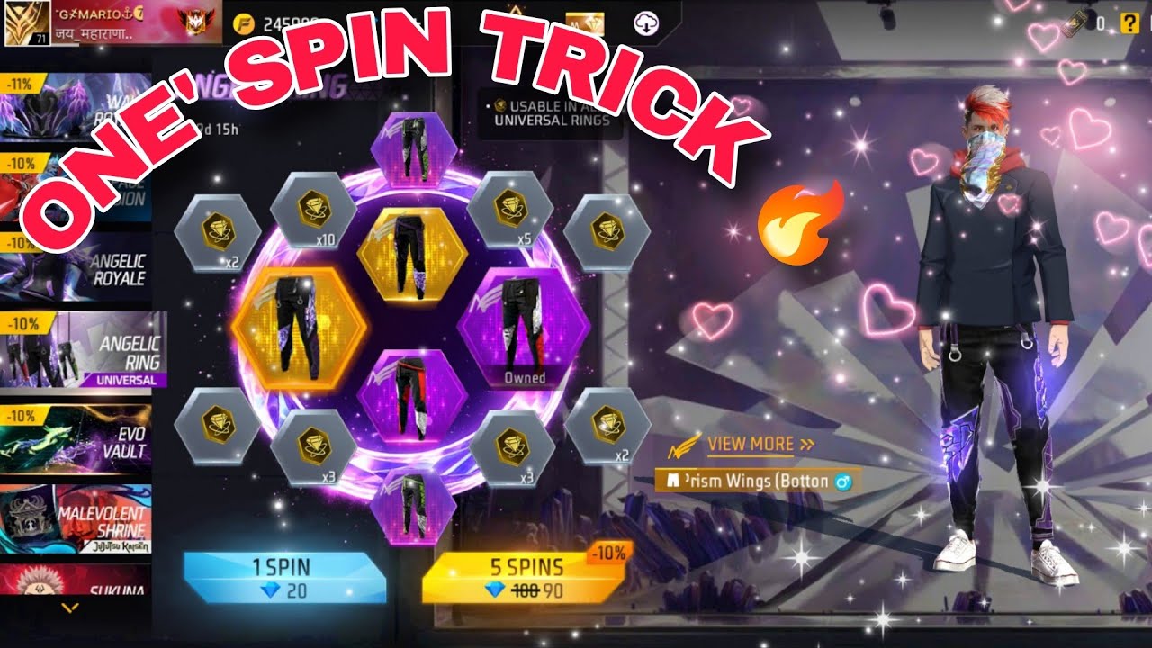 NEW ANGELIC RING EVENTS - ONE SPIN TRICK 😉  FREE FIRE RING EVENT 