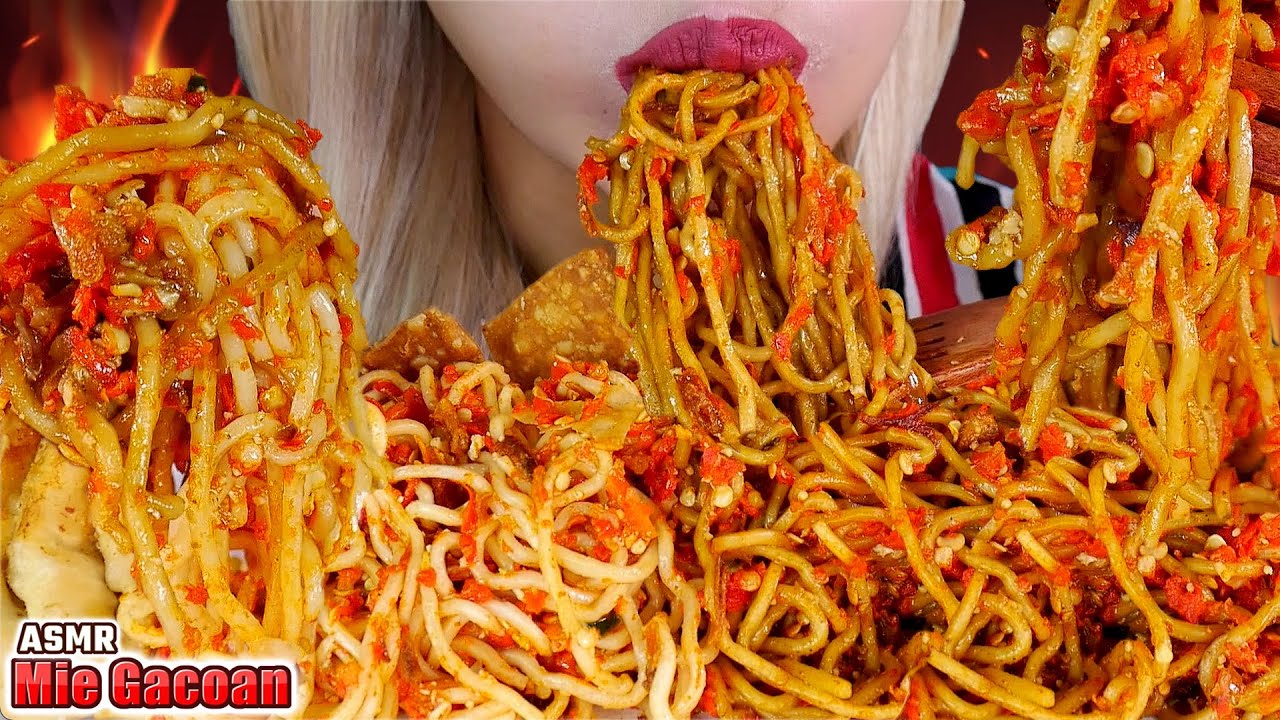 BIBIR MELEPUH 🥵ASMR MIE GACOAN❗️ MIE IBLIS & MIE SETAN 100 CABE🌶  SPICY DEVIL NOODLE 😈