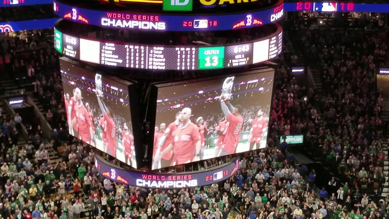 World champion Red Sox show up at Celtics Bucks game