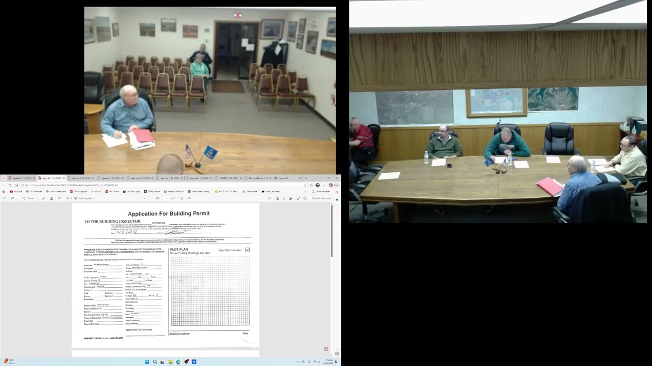 February 16, 2026, meeting of the Hazen, ND City Commission