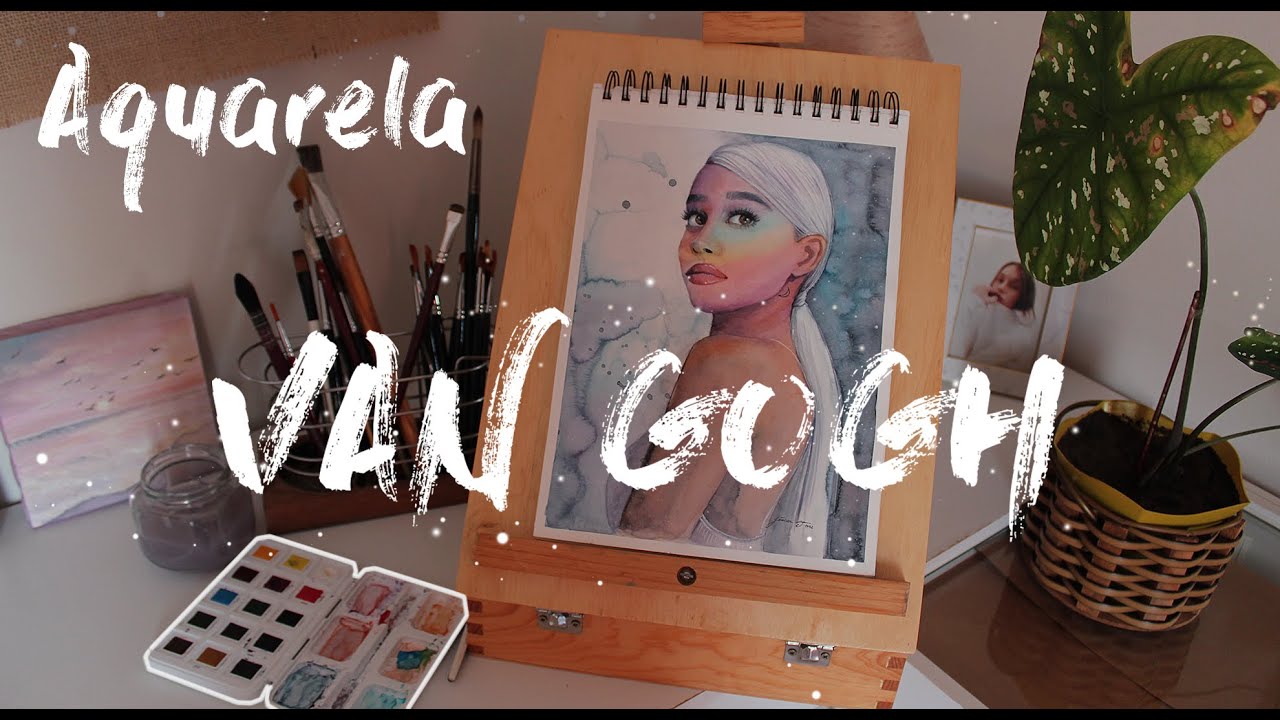 AQUARELA VAN GOGH - Review testando a aquarela da Van Gogh - RETRATO EM AQUARELA - Ariana Grande 🎨