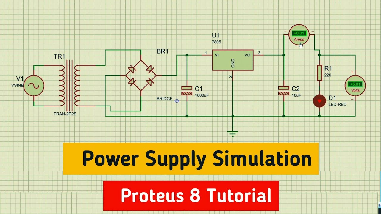 Proteus tutorial for beginners | Proteus Tutorial | Proteus Simulation |  5V DC Power Supply Design
