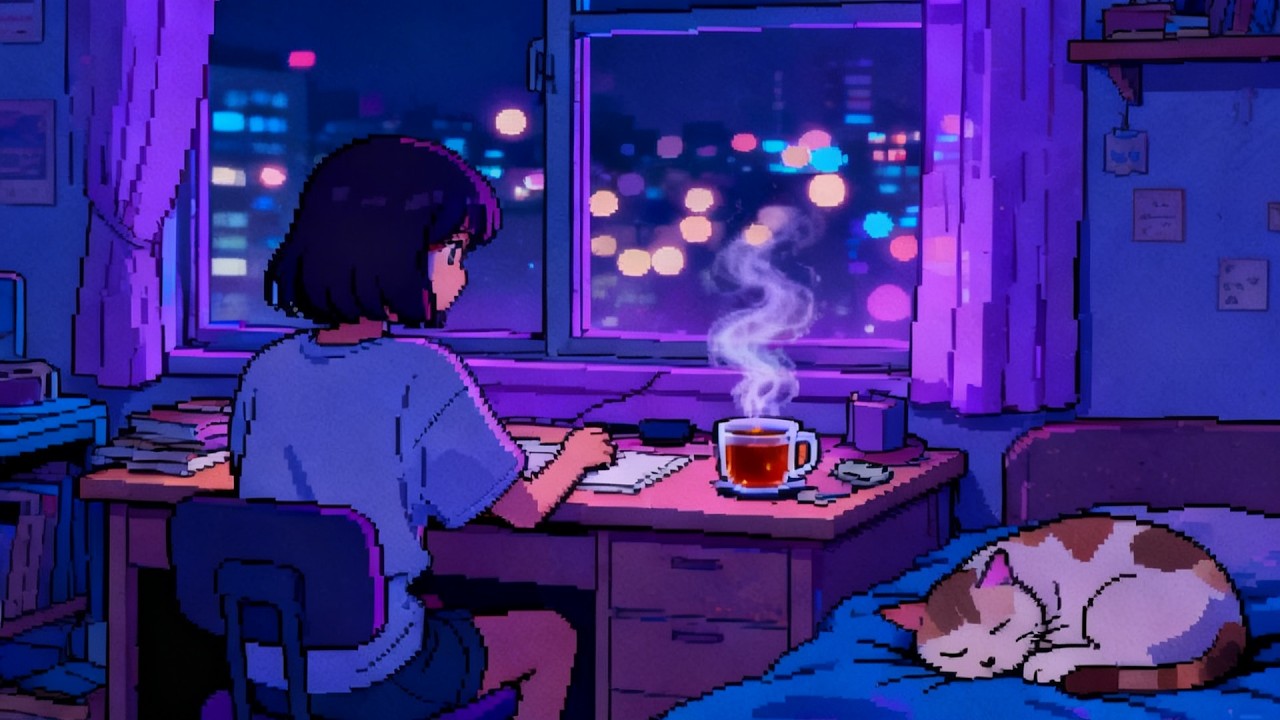Late Night Study & Tea ☕ | 1 Hour Deep Focus Lofi Mix