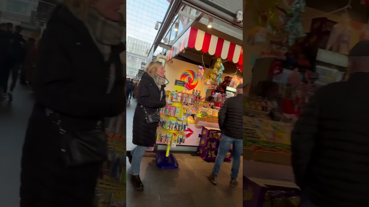 walking through Blaak markt in Rotterdam