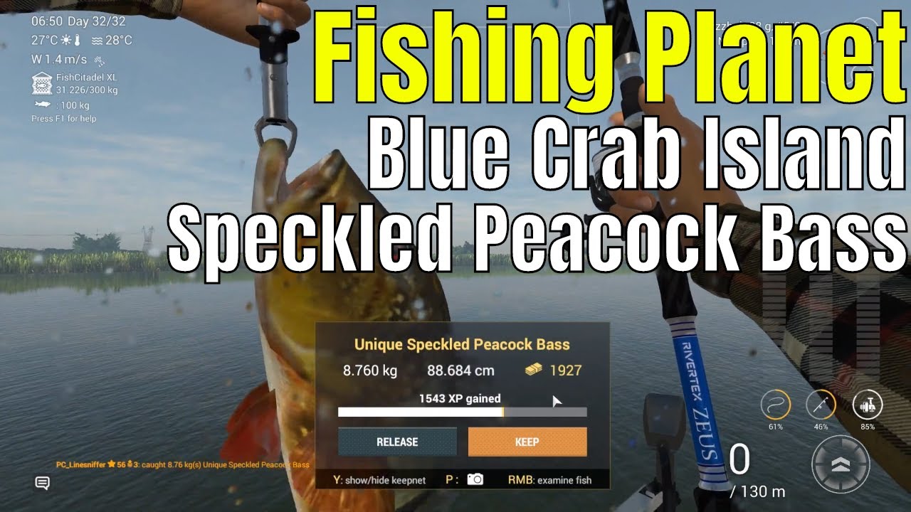 Fishing Planet | Blue Crab Island, Unique Speckled Peacock Bass