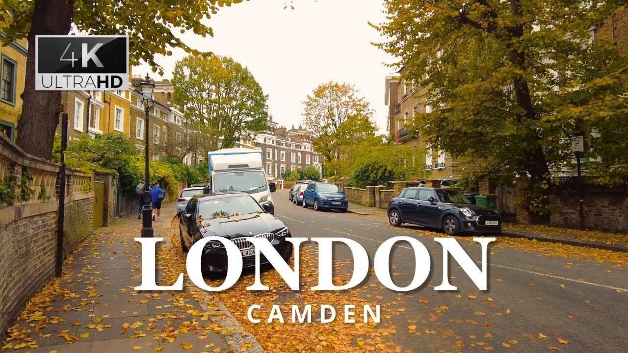 🍁 Autumn in London - Part 1 | 🇬🇧 London Walking Tour in Camden | 4K