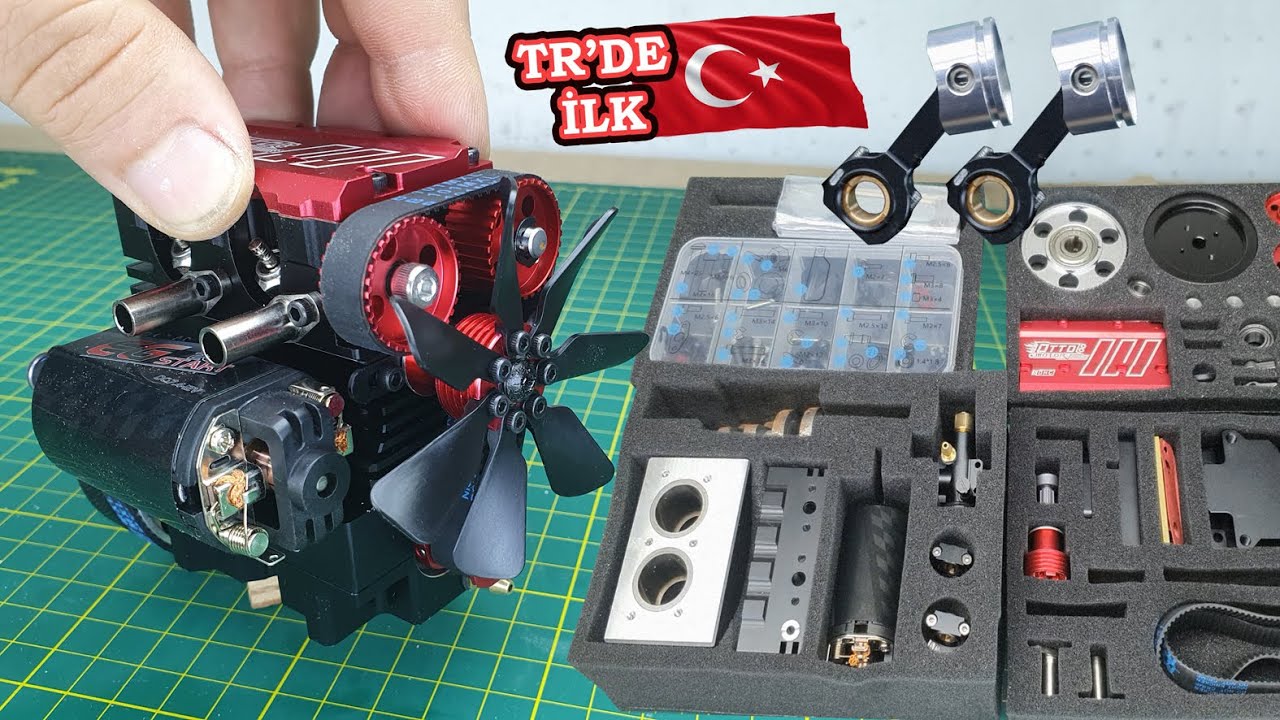 Toyan Otto Motor - Double Cylinder 7cc RC Engine - Assembling & Running / RC Araba Motoru Kurulumu