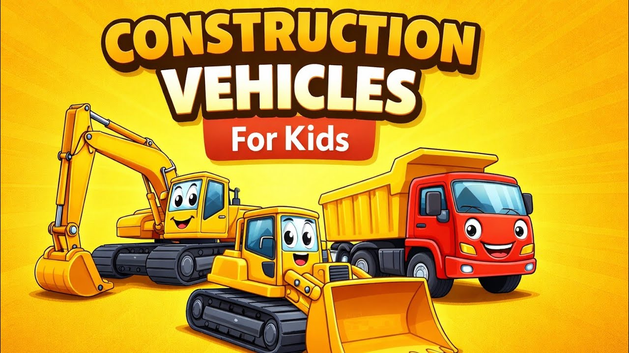Learn Construction Vehicles for Kids | Excavator, Bulldozer, Dump Truck | Hindi English Learning