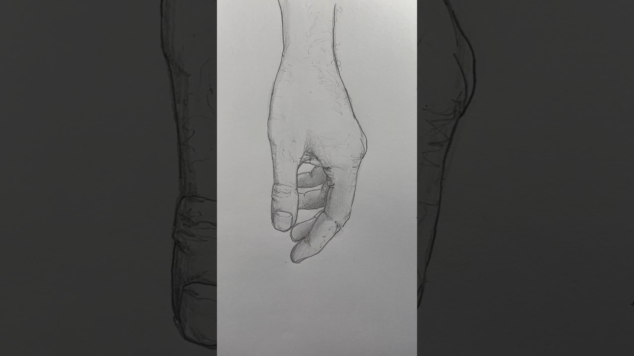 Draw a hand 🤚 Easy drawing lesson for beginners on how to draw a hand. #drawinglesson #howtodraw