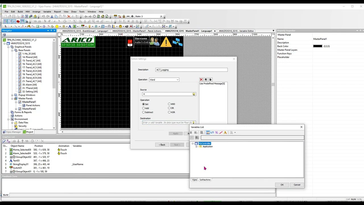 Report CSV datalog file write to USB HMIGTO Schneider | Vijeo designer by event message handle