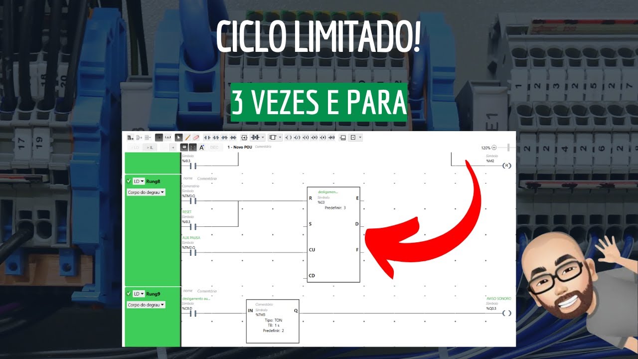 MOTOR DE 2 VELOCIDADES EM CICLO AUTOMÁTICO | BAIXA - ALTA - PAUSA (LADDER PASSO A PASSO)
