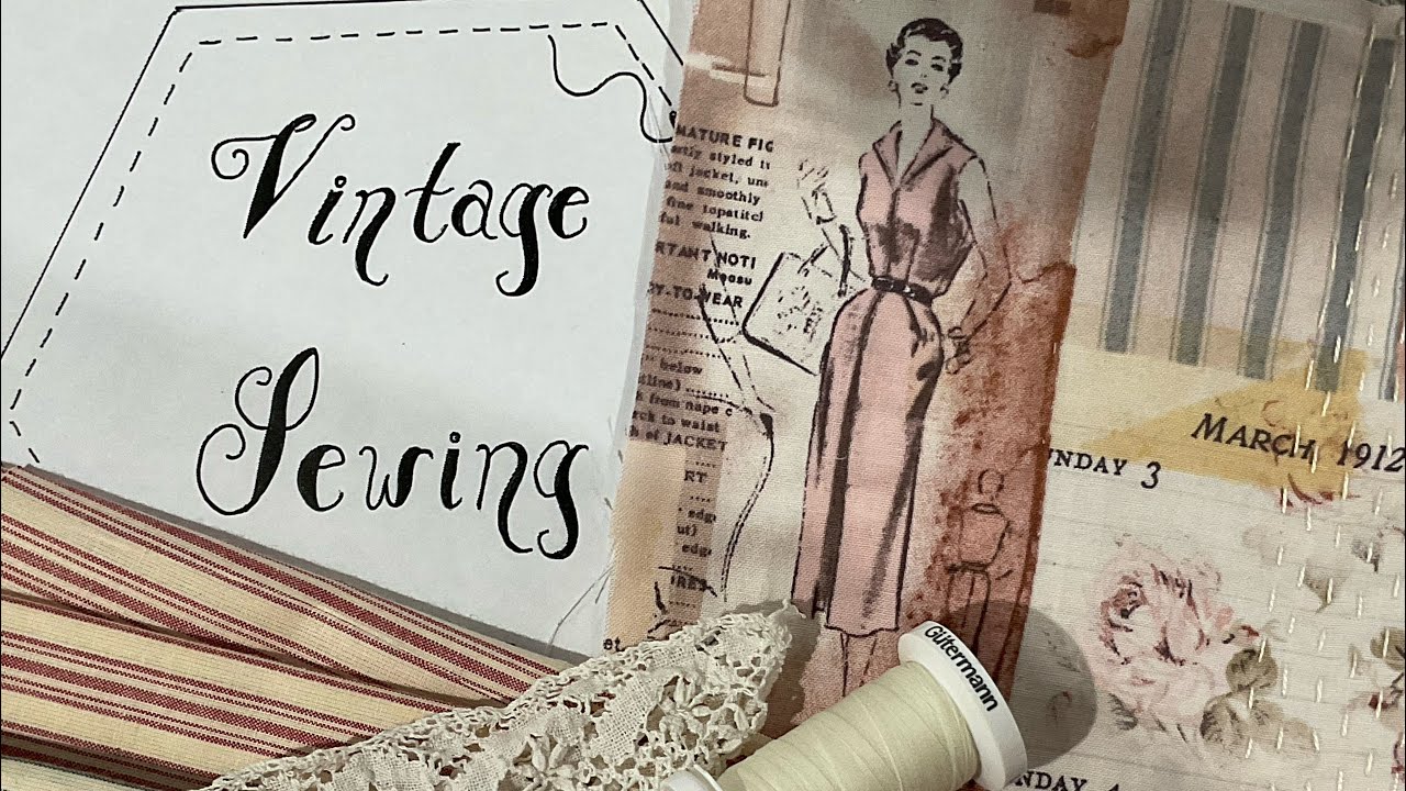 Part 1 Vintage sewing techniques feat..Tim Holtz fabrics #vintageblendstudio #slowstitch #timholtz