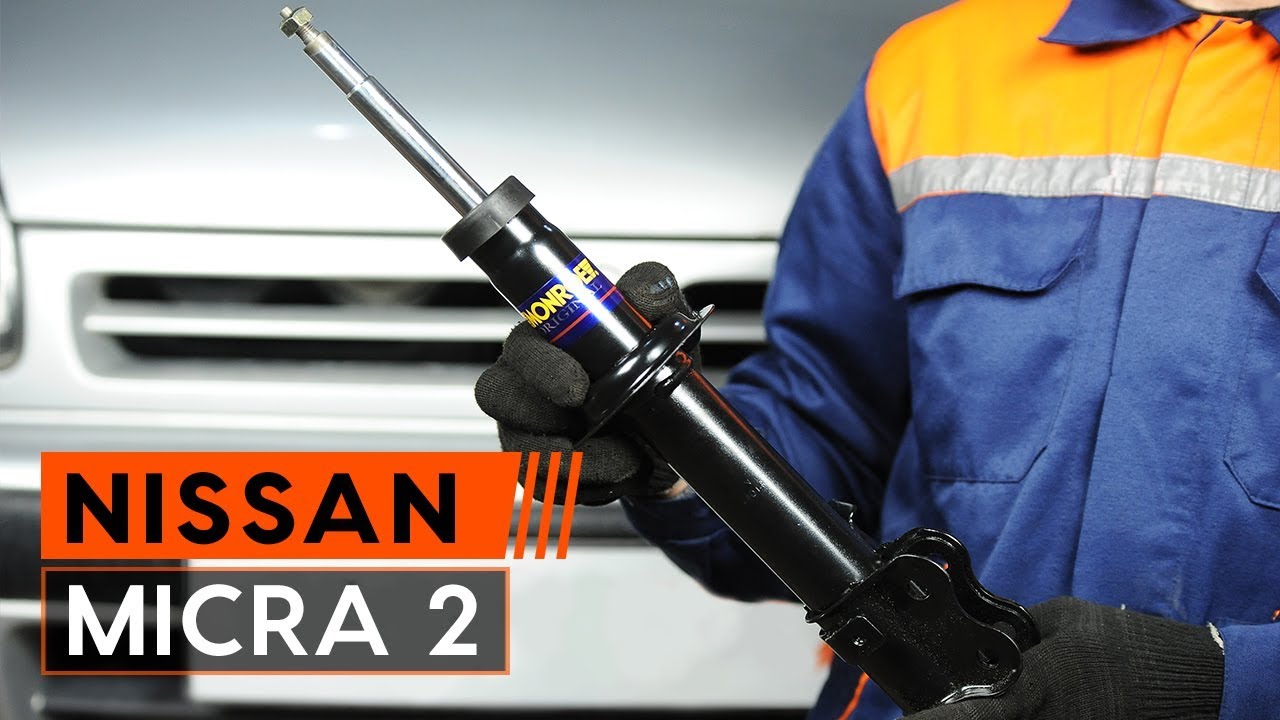 How to change front shock absorber on NISSAN MICRA 2 Hatchback [TUTORIAL AUTODOC]