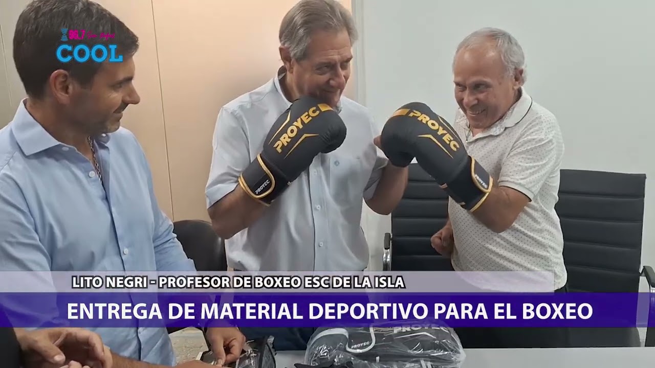🥊🤝 El Municipio entregó material deportivo a la Escuela de Boxeo de la Isla