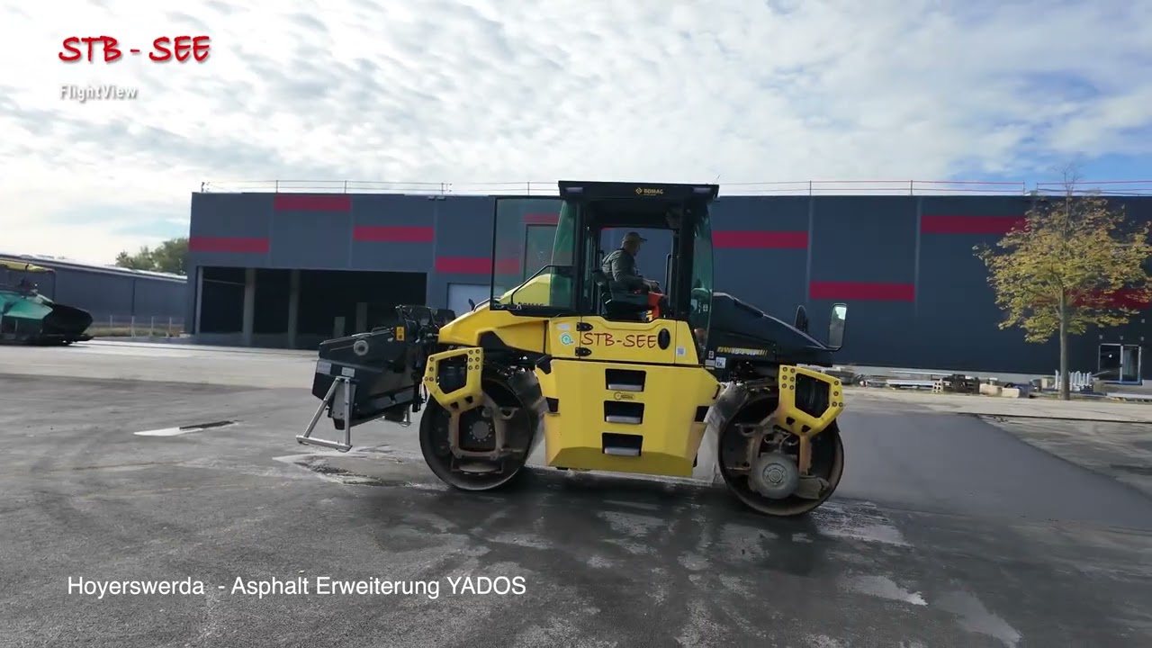 STB See - FlightView - Hoyerswerda - Asphalt vor Neubau Hallenkomplex YADOS GmbH