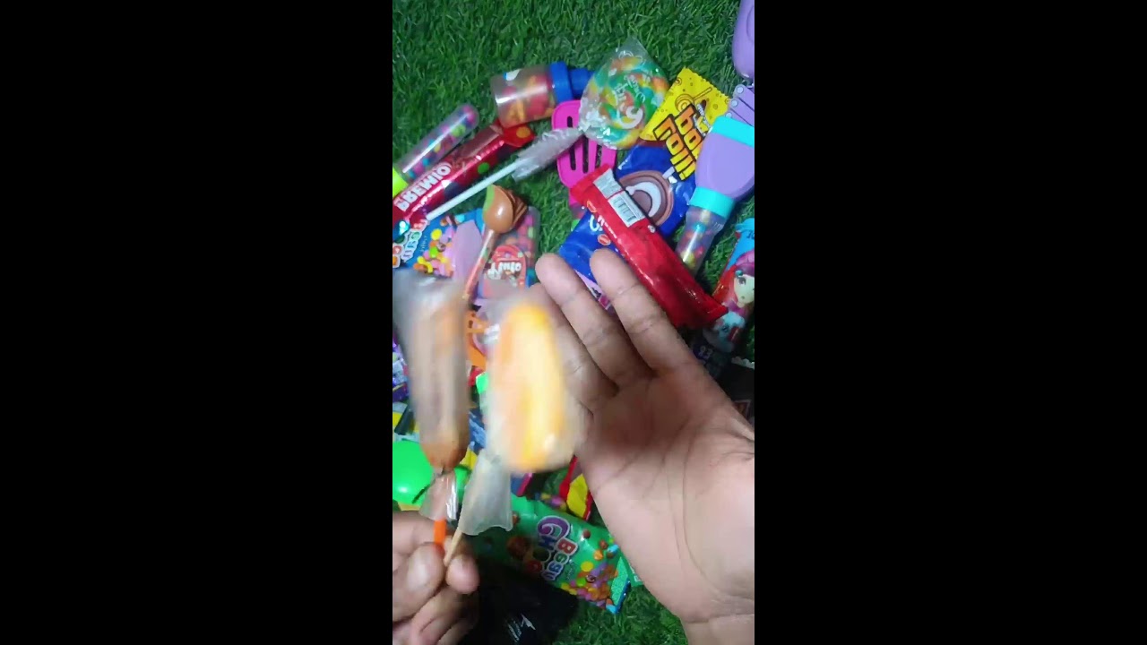 Satisfying video Asmr lollipops candy and chocolate gummy candy unboxing video Asmr