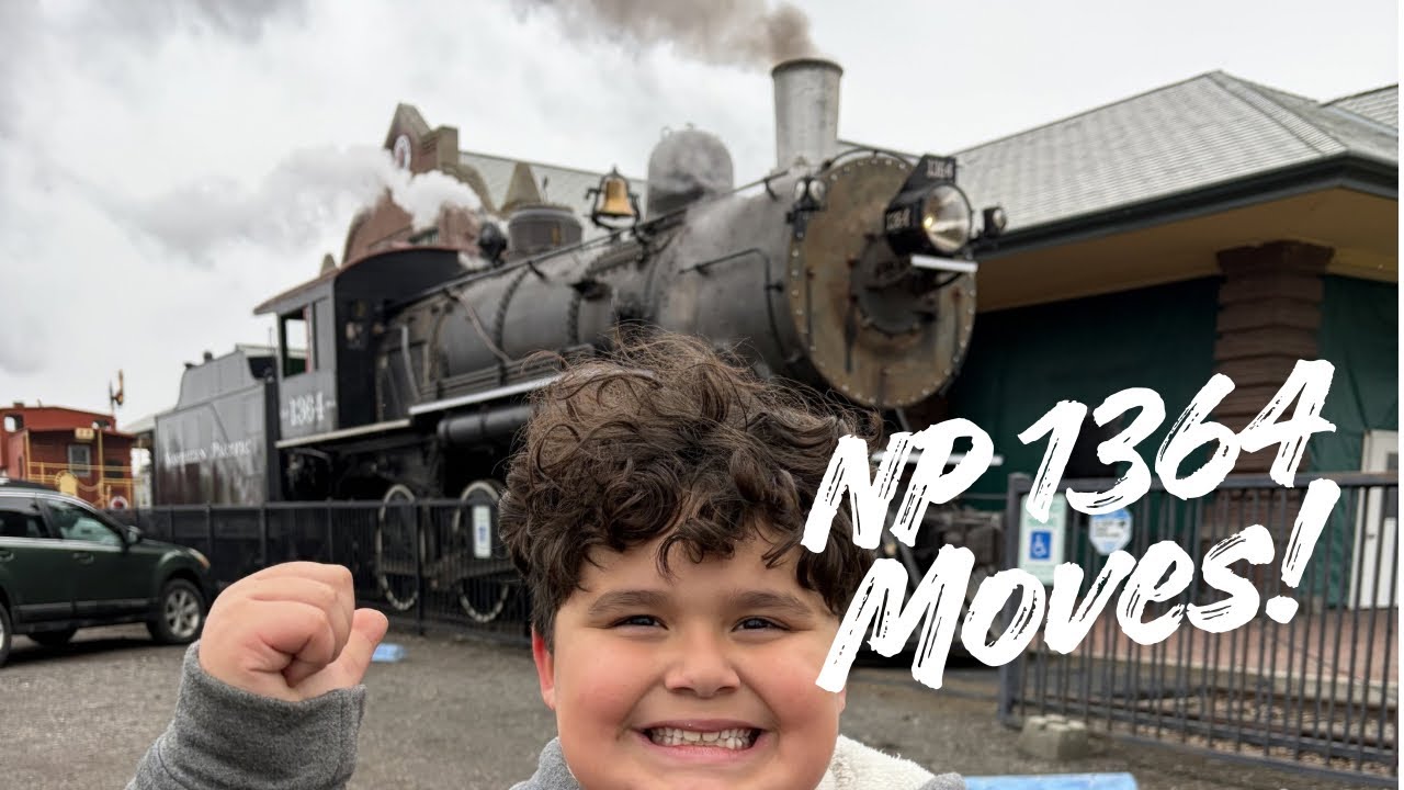 Train Tracking - Northern Pacific 1364 Steam Locomotive at the Northern Pacific Railway Museum 