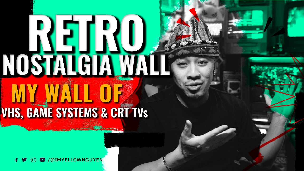 CHECK OUT MY RETRO NOSTALGIA WALL FULL OF CRT TVS, VHS TAPES & RETRO GAME SYSTEMS