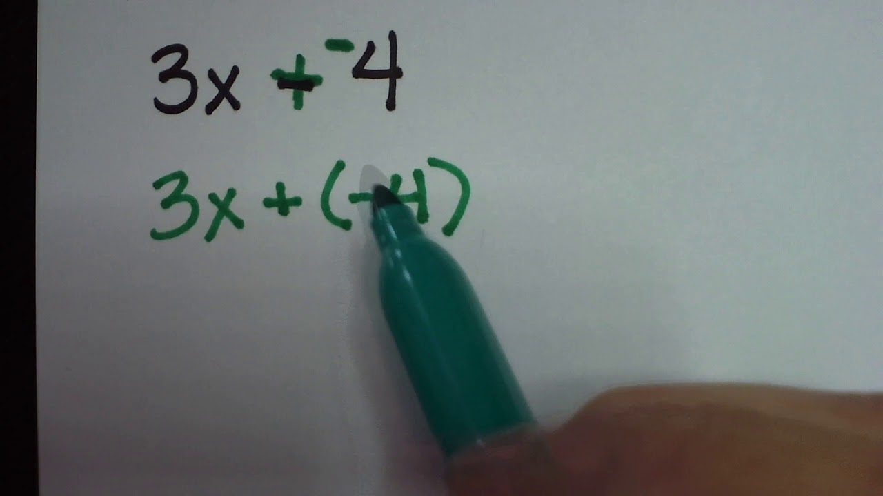 Rewriting Subtraction as Addition of the Opposite