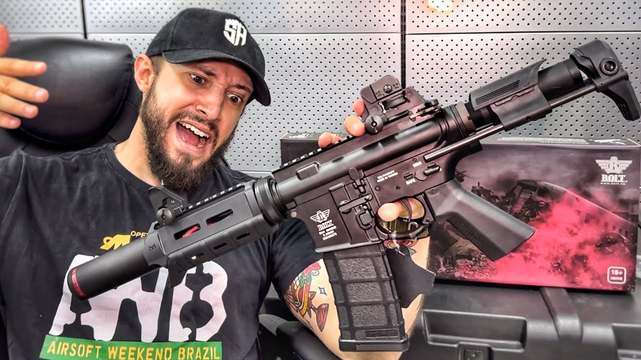 A M4 PDW da BOLT‼️ AEG com BLOWBACK FORTE‼️🔥
