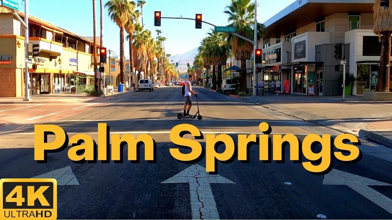 Palm Springs Scenic Palm Canyon Drive in 4K | Iconic Drive in Palm Springs California