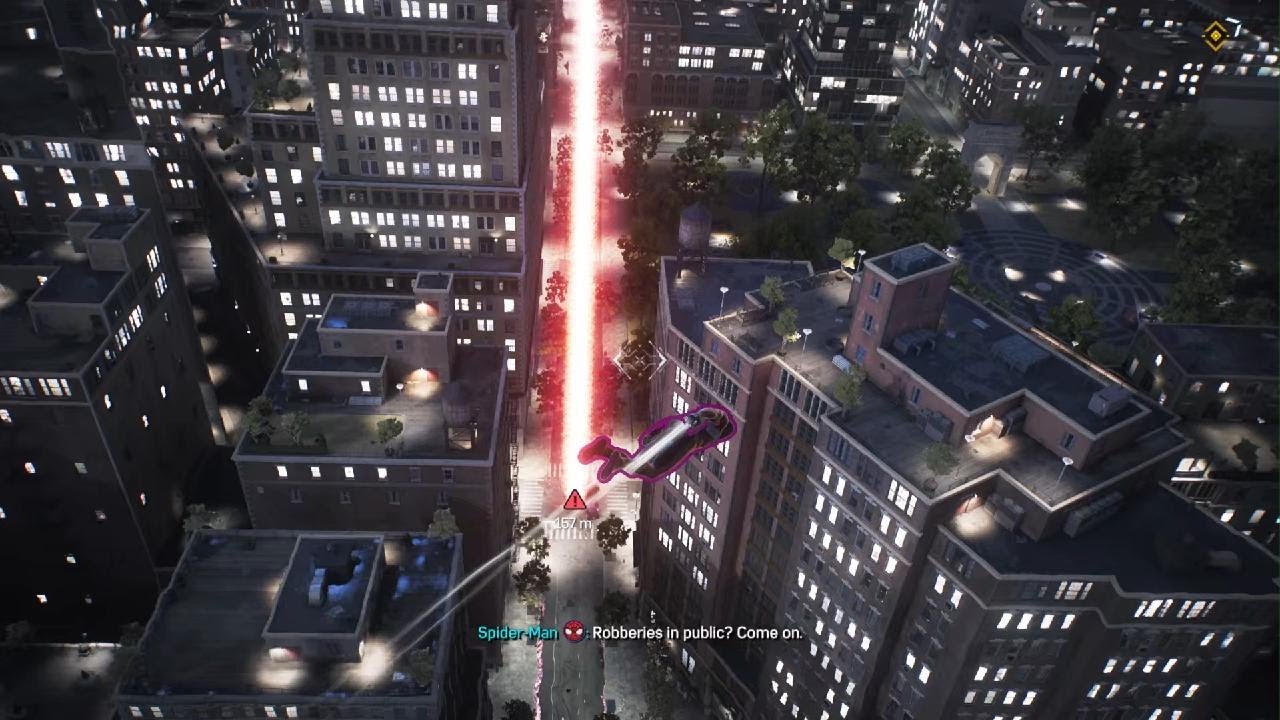 Mid street take down.