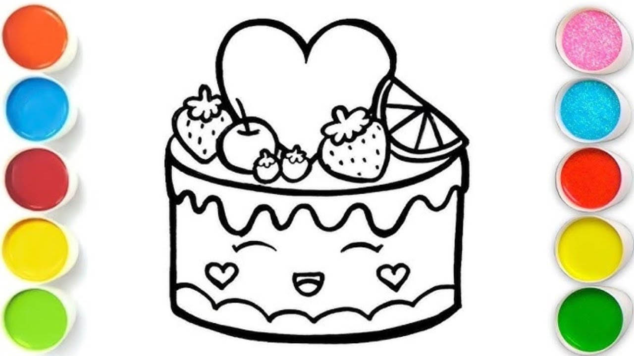 Easy Cake Drawing for Kids 🎂 | Step by Step Birthday Cake Drawing | Kids Art Tutorial