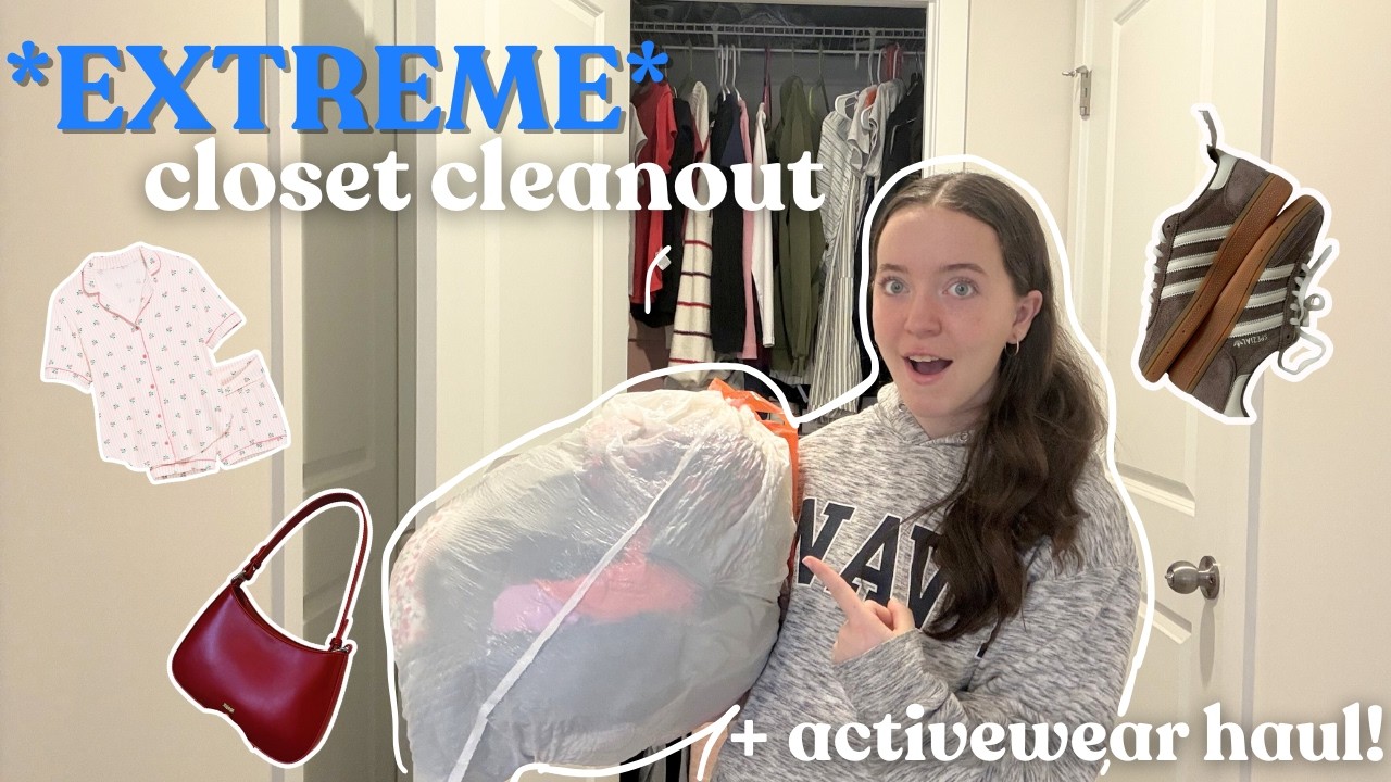 *EXTREME* Closet Cleanout | Declutter With Me, Organization, and Activewear Haul 🪞✨