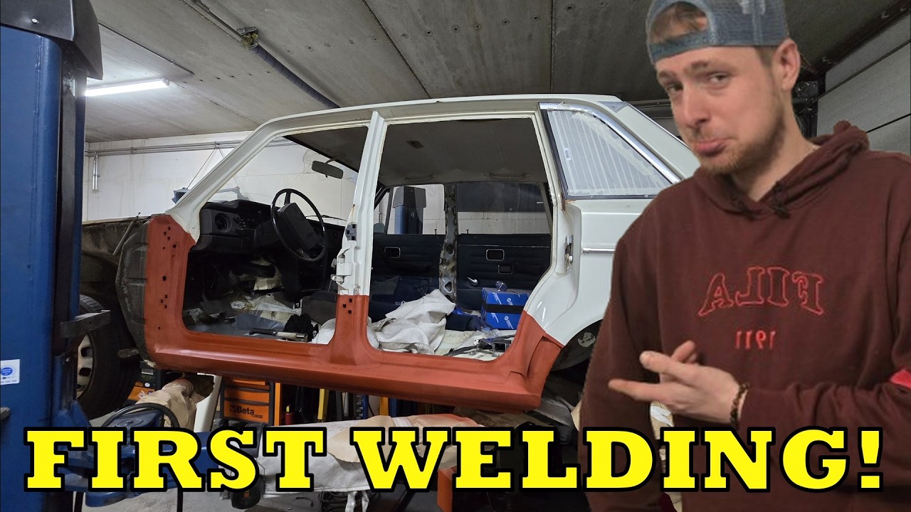 Welding a Volvo 140 wich has been in a container for 27 years