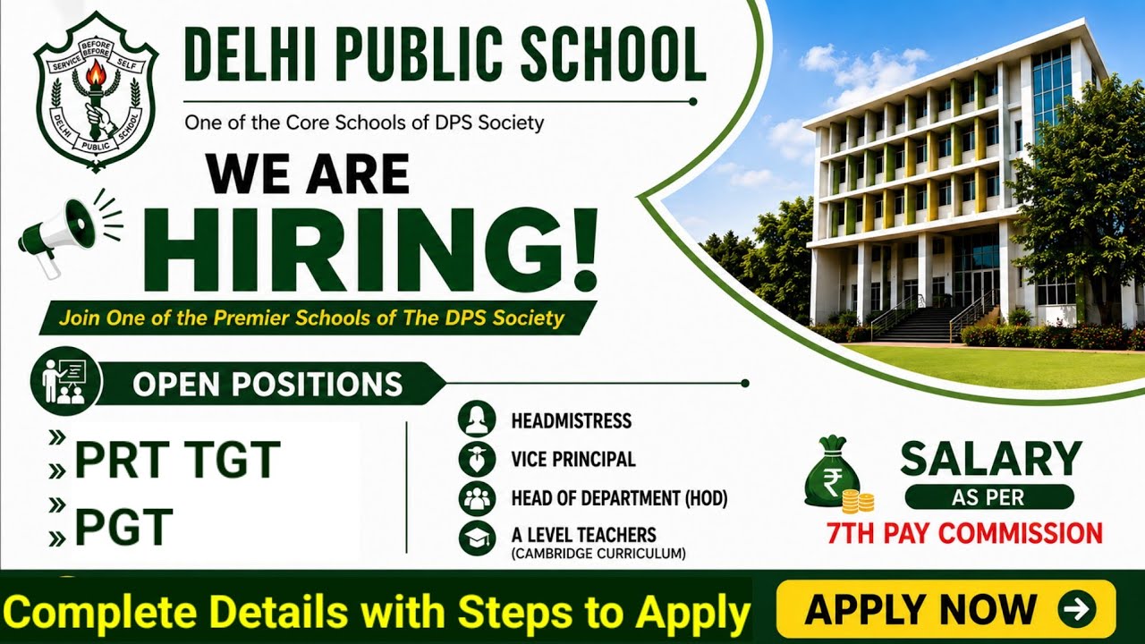 DPS Teacher Vacancy 2026 | PGT TGT PRT Teacher Vice Principal #dpsvacancy #pgtjob #tgtjobs #prtjobs 