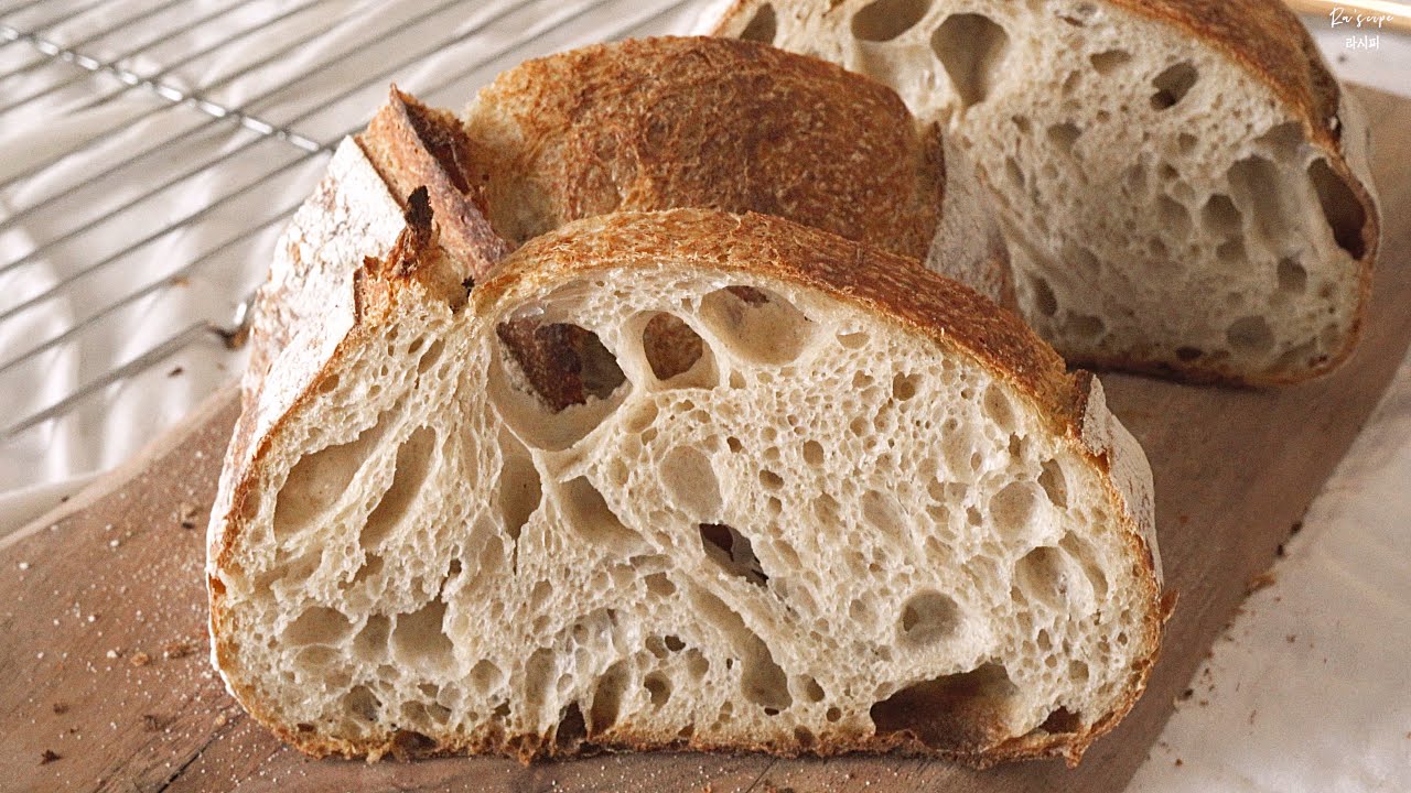 수분율 77% 건강한 빵 사워도우, 천연발효빵 만들기/ How I make sourdough bread.
