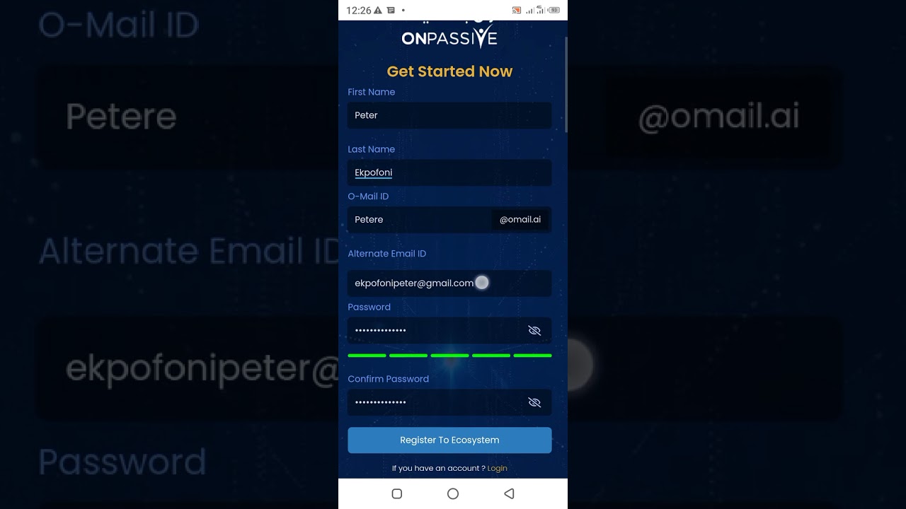 THIS IS HOW TO REGISTER INTO ONPASSIVE ECOSYSTEM