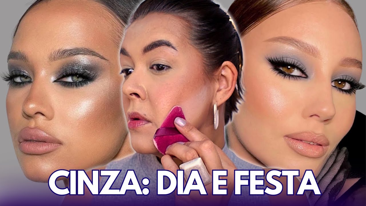 Tutorial Raiz: APRENDA MAQUIAGEM CINZA COM E SEM BRILHO | Passo a passo completo